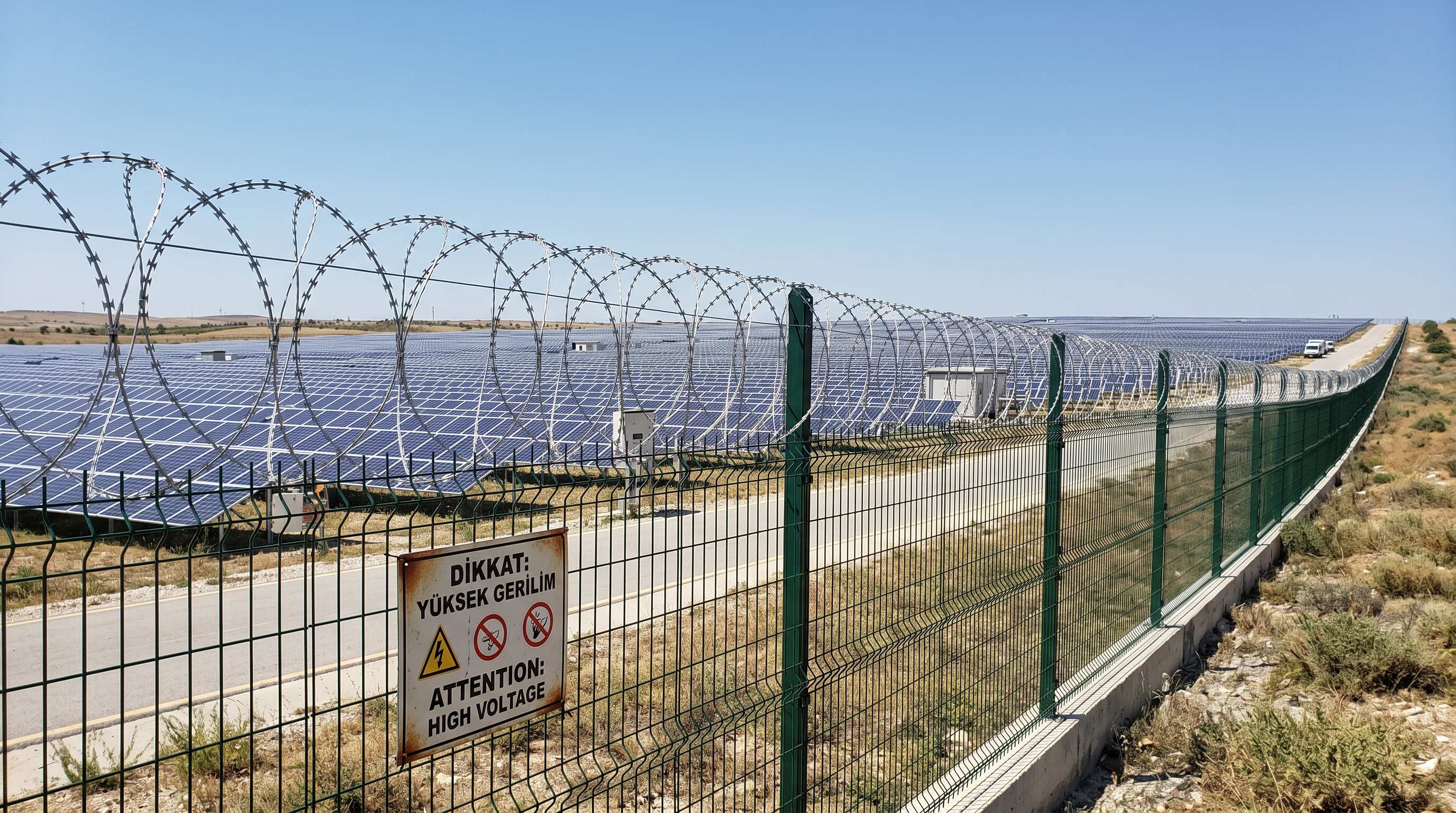 Enerji tesisi çevresinde jiletli tel uygulaması